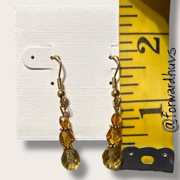 Bundle Sale 3 for $15 | Hand Crafted Gold Tone Beaded Dangle Earrings - Picture 4 of 5
